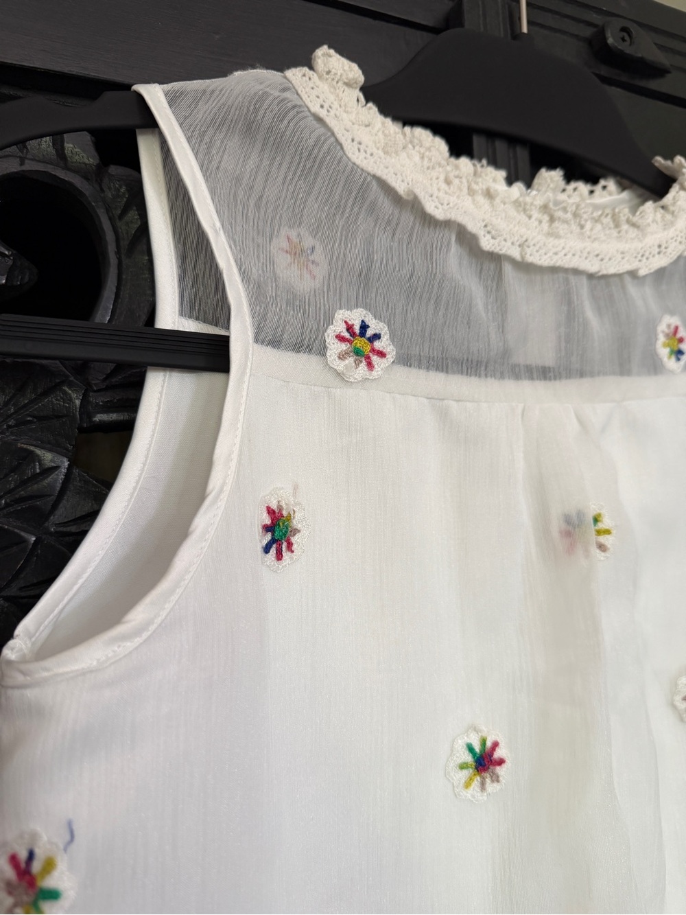 White flowered sheer dress - Picture 2 of 6